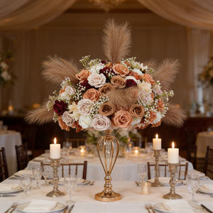 Bola floral de tela de seda artificial de alta simulación para decoración de bodas, flores de tacto natural para decoración de escenarios de eventos. - Product Image 1