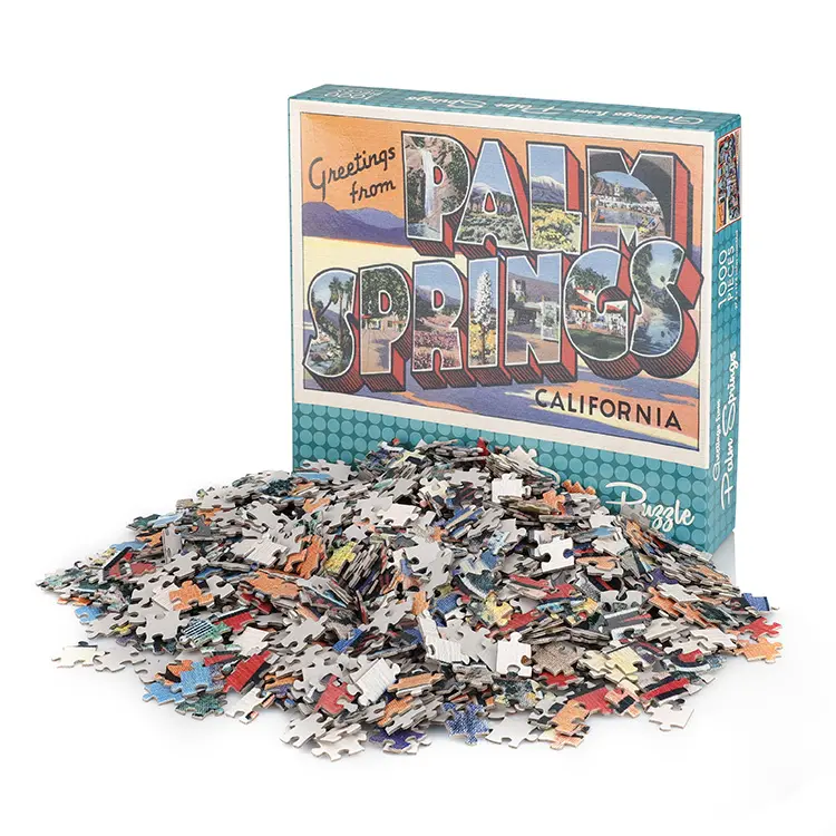 Stampa personalizzata per adulti di alta qualità 500 1000 pezzi gioco di puzzle per adulti con scatola di puzzle magnetica