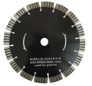 Nhà Máy Hợp Lý Giá Trực Tiếp 230Mm 9 Inch Loại Phân Khúc Turbo Kim Loại Đá <span class=keywords><strong>Granite</strong></span> Kim Cương Đĩa Cắt - Product Image 1