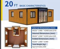 Maison Modulaire Préfabriquée Pliante et Extensible en Conteneur, Fabrication Chinoise en Gros, Conteneurs Pliables de 40 pieds