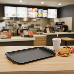 Plateau de service antidérapant noir pour restaurant de restauration rapide, vente chaude - Product Image 4