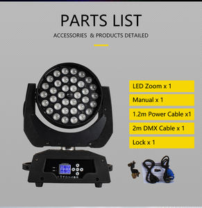 Shehds - Foco LED Zoom 36x18w RGBWAUV 6 en 1, 36 Luces Móviles <span class=keywords><strong>de</strong></span> Cabeza, DMX Wash DJ para Eventos, Solución <span class=keywords><strong>de</strong></span> Iluminación <span class=keywords><strong>de</strong></span> Escenario <span class=keywords><strong>de</strong></span> Alta Calidad - Product Image 4