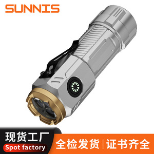Triple Beam Flashlight Rechargeable Aluminum Alloy LED Outdoor Waterproof Bright Light With <b>Dimmer</b> Function - Product Image 2