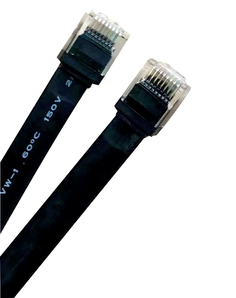 Shenzhen precio de fábrica chapado en oro RJ45 8P8C UL20251 Cable de teléfono plano macho a macho para teléfono fijo y fax