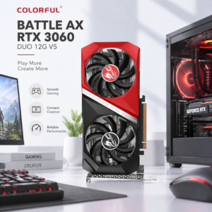 Tarjeta Gráfica Colorful RTX 3060 12GB GDDR6, 3584 <span class=keywords><strong>CUDA</strong></span>, 192-Bit, Doble Ventilador, Suministro de Fábrica OEM para Ensamblaje de PC, Venta al Por Mayor en Stock - Product Image 3