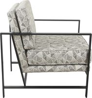 Fauteuil d'appoint moderne en tissu capitonné avec accoudoirs et rembourrage en mousse |   Meubles de maison pour salon et chambre - Lignes grises