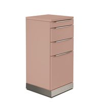 Chariot de coiffure portable en bois teinté avec support pour sèche-cheveux et tiroir, idéal pour salon de beauté ou usage domestique