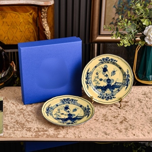 Assiette à dessert en porcelaine italienne rétro de 6,7 pouces, motif floral, multicolore, peinte à la main, assiette à apéritif en céramique avec boîte cadeau - Product Image 3