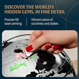 Sfera di globi terrestri con mappa di viaggio del globo Desktop gratta fuori dal mondo con supporto per la casa e l'arredamento dell'ufficio - Product Image 3