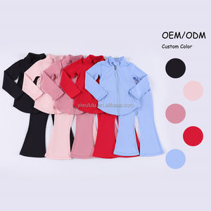 Tanzkleidung für Mädchen Yoga-Schlaghose und Jacke 2-teiliges Yoga-Set Fitness-Oberteil Sportanzug Yoga-Workout-Set für Kinder - Product Image 1