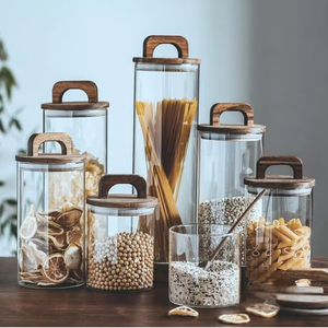 Recipiente de Almacenamiento de Gran Capacidad con Tapa de Madera Sólida para Granos y Café, con Sellado de Vidrio, Varios Tamaños para Fiestas - Product Image 5