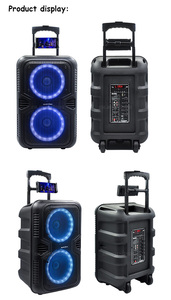 TS2802 doppia batteria da 8 pollici altoparlante senza fili palmare microfono esterno Karaoke altoparlante carrello con aste - Product Image 5