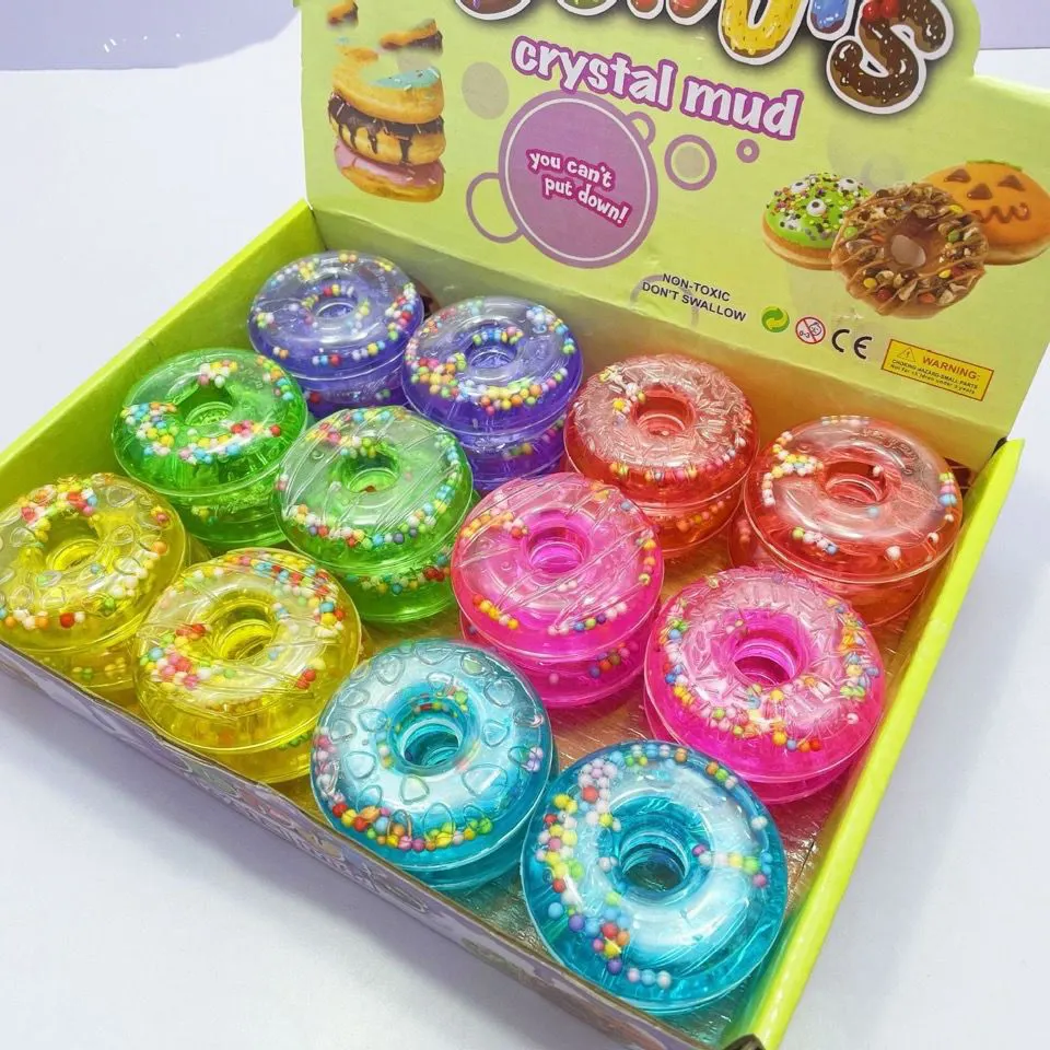2021 Custom DIY Schleims pielzeug für Kinder Kinder bunt super cool machen Geschenke Donut schäumenden Kaugummi