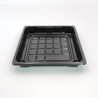 JY-81205 Black Square Kunststoff Sushi Container Großhandel Verpackungs boxen mit Deckel für Einweg-Lebensmittel verpackung Boxes taurant
