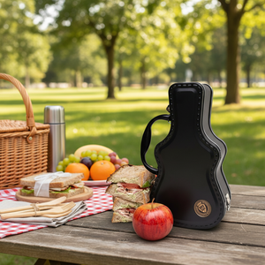 Boîte à lunch en métal rétro vintage en forme de guitare pour enfants, étui en fer blanc style rockstar avec poignée, boîtes en fer blanc old school pour musiciens, cadeau fantaisie - Product Image 6