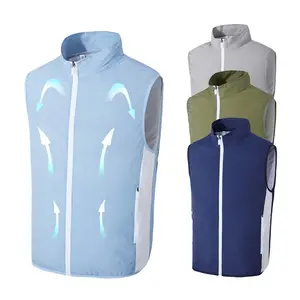 Outdoor Cooling Vest Sneldrogend Ademend Waaierpak Muggenbestendig Zonwerend Reflecterend Ventilatorjack Voor Heren