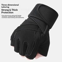 Guantes Deportivos de Medio Dedo para Exteriores, Antideslizantes, con Protección para la Muñeca, para Entrenamiento y Levantamiento de Pesas