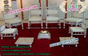 เก้าอี้ Mandap สำหรับงานแต่งงาน,เก้าอี้ Mandap แบบแกะสลักลายใบไม้ล่าสุดชุดเก้าอี้ใบไม้งานแต่งราชวงศ์สหรัฐอเมริกา - Product Image 6