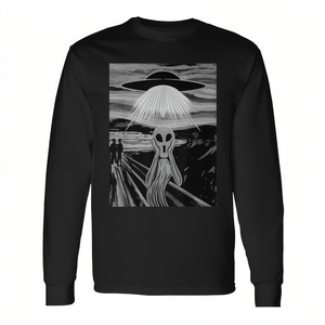 <b>Alien</b> Schrei Techno Goa Festival Party UFO <b>Alien</b> Long Sleeve <b>T</b>-<b>Shirt</b> - Product Image 2