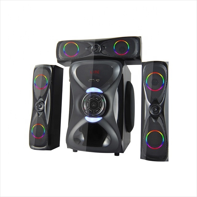 Professional Amplifier Speaker Powered Speaker bluetooth DJ Speakers with Led Lights FM Radio TF Card USB
