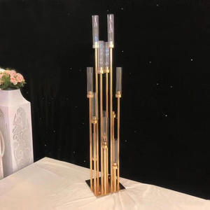 Venta al por mayor moderno oro alto candelabro decoración de Mesa <span class=keywords><strong>10</strong></span> cabezas de hierro Metal boda portavelas elegantes centros de mesa - Product Image 4