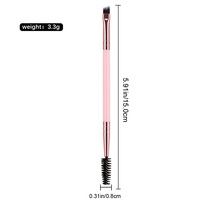 Pinceau à sourcils plat fin synthétique à double extrémité beauté personnalisé Spoolie de cils séparateur de cils poignée de peigne à sourcils crayon à sourcils usagé