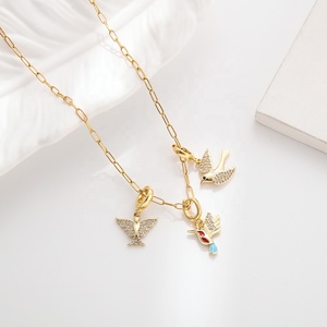 Động vật loạt 18K mạ vàng vỗ tay quyến rũ-Chim cá chó mèo Zirconium loạt Clip quyến rũ vỗ tay Mặt dây chuyền - Product Image 5