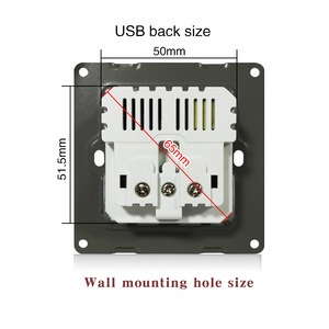 Enchufe de Pared Estándar Europeo Tipo 86 con 1-5 Tomas y Puerto USB, Panel de Vidrio Templado, 16A AC220V, Puerta de Protección para Enchufe - Product Image 3