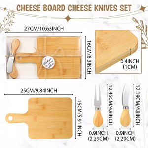 Tagliere per formaggio in legno con coltello per formaggio - Product Image 6