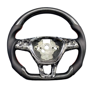 Volante Deportivo de Fibra de Carbono para VW <span class=keywords><strong>Golf</strong></span> 7 MK7 GTI <span class=keywords><strong>R</strong></span>, Base Plana, <span class=keywords><strong>Interior</strong></span> Personalizado - Product Image 1