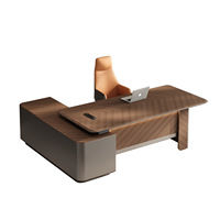 Bureau de direction moderne en panneau de fibres de bois haute densité avec hauteur réglable et rangement avec tiroir
