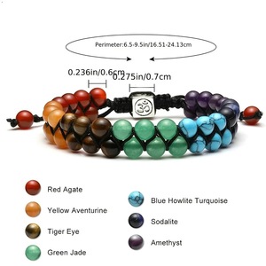 <span class=keywords><strong>Bracelet</strong></span> à sept chakras <span class=keywords><strong>avec</strong></span> design <span class=keywords><strong>avec</strong></span> artisanat en cristal <span class=keywords><strong>Bracelet</strong></span> en corde tressée en pierre de cristal naturel agate améthyste - Product Image 3