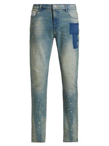 Jeans de créateur de haute qualité pour hommes, style droit décontracté, patch déchiré, technique de lavage de singe taille moyenne pour toutes les saisons Style Y2K - Product Image 6