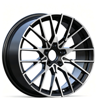 Ruedas de Acero Forjado en Forma de Y, Dos Tonos, Plateado Brillante y Negro, para Llantas de 18-20 Pulgadas, 5x112/120 PCD, 25mm ET, ¡Oferta!