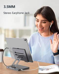 Soporte con Hub USB C para <span class=keywords><strong>iPad</strong></span> <span class=keywords><strong>Pro</strong></span> SYONG, Diseño Plegable de 360° °   Base de Conexión Multipuerto Giratoria, <span class=keywords><strong>Adaptador</strong></span> 8 en 1 con <span class=keywords><strong>HDMI</strong></span>, SD/TF, USB 3.0 - Product Image 4