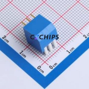 DP-3-B-T DIP Switch Through hole Component (THT),P=2.54mm Switch Piano Key Single Pole Single Throw 3 2.54mm - Product Image 2