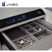 JIMBO, venta al por mayor, Panel de pantalla LCD de cuero, cajón de joyería de huellas dactilares, caja fuerte para Home Hotel