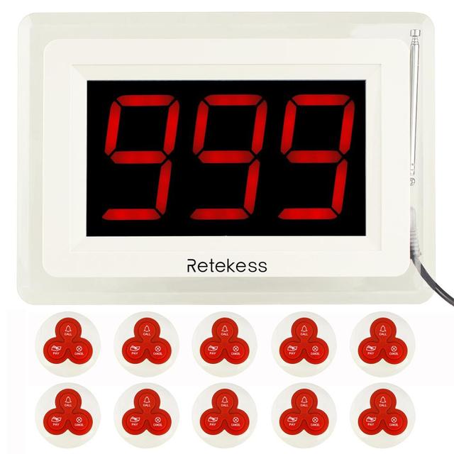 Hot-sale Wireless Restaurant Calling Paging System With Screen Display and Calling Buttons Retekess T114