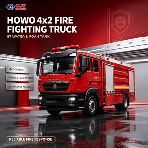 Camion de lutte contre l'incendie à mousse d'eau manuel CLW 4x2 8T avec châssis Sinotruk Howo de haute qualité, véhicule de sauvetage d'urgence pour la lutte contre l'incendie à vendre - Product Image 1