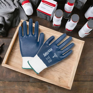 Revestimiento de revestimiento de poliéster de 13G con nitrilo completo, resistente al agua, resistente al aceite, guantes seguros para el trabajo, EN388, guantes de jardín y equipo de protección - Product Image 1