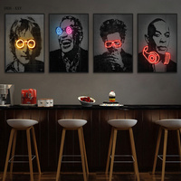 Affiches de stars du rap néo-populaires, figurines de chanteurs hip-hop, peinture encadrée en bois, impression sur toile tendance, art mural