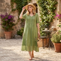 OEM/ODM Robes pour femmes sur mesure, robes en ramie, robes décontractées pour femmes, robes d'été pour femmes