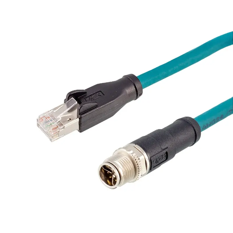 Câble gigabit réseau M12 pour caméra industrielle câble de capteur ultra-flexible M12 vers RJ45 Cognex 8pin X câble de Code