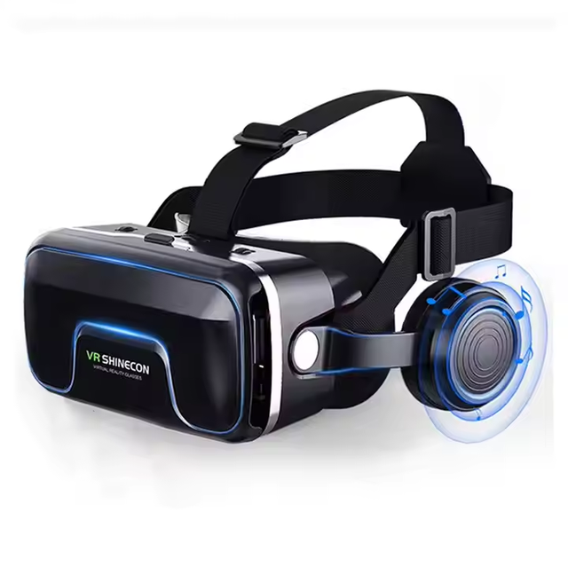 SHINECON VR Glasses Smart Goggles Helmet Virtual Reality Headset with 3D Lenses for Smartphones Mobile Game Accessory