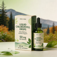 Gouttes de chlorophylle liquide sous marque privée certifiées GMP, gouttes de chlorophylle de cuivre, fabrication OEM