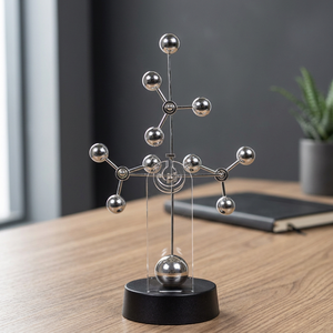 ScienceGeek Berceau de Newton en plastique argenté style Art Déco KA880, Vente en gros usine, Bon prix, Cadeaux spéciaux, Décoration d'intérieur pour enfants - Product Image 3
