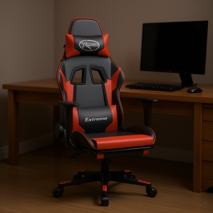 Sedia da Gaming Extremo in Ecopelle, Regolabile con Braccioli, Base Girevole, Reclinabile Manualmente, per Casa e Ufficio - Product Image 2