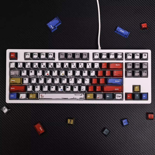 HZGAMER Anime Lines Keycaps CHERRY Profile PBT Keycap Mechanical Keyboard Sublimation Keycaps