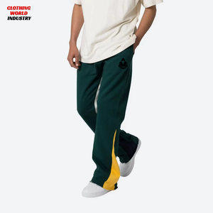 Baggy <b>Trousers</b> Oversized Fit Streetwear Casual Straight Pants Hip Hop Loose Fit Jogger dark blue Mid Elastic Waist Men's Pants - Product Image 5