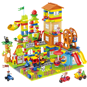 HY Toys Bloques de construcción para niños ensamblar partículas grandes 1-2-4 niñas 3-6 niños rompecabezas ciudad - Product Image 1